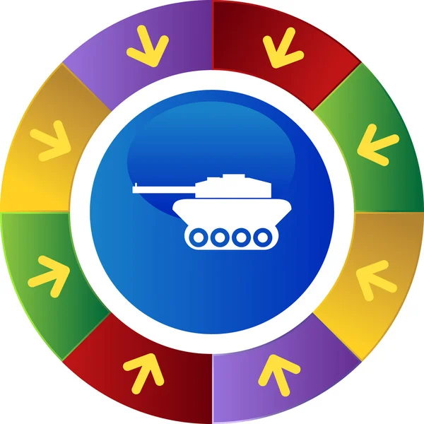 Веб-кнопка значка танка — стоковый вектор