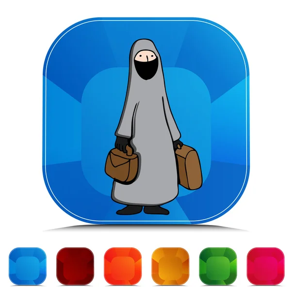 Moslimvrouw dragen van de burka — Stockvector
