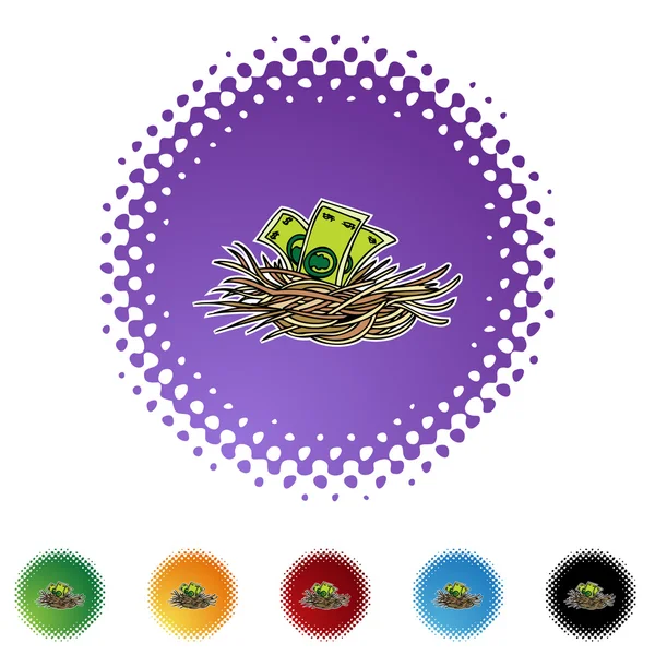 Nest Egg with money — Stock Vector