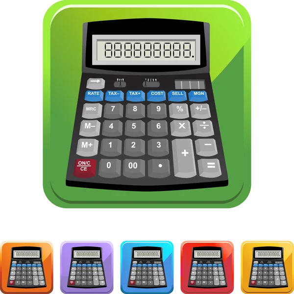 Calculadora ícones coloridos — Vetor de Stock