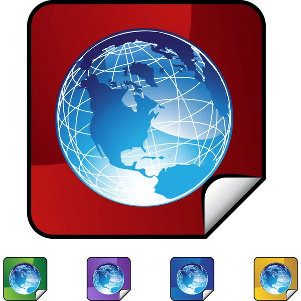 Erde Globus Web-Ikone — Stockvektor