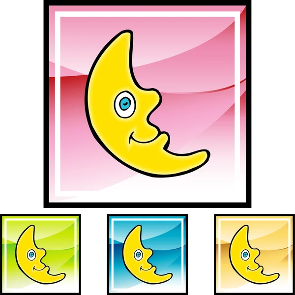 Crescent Moon pókháló ikon — Stock Vector