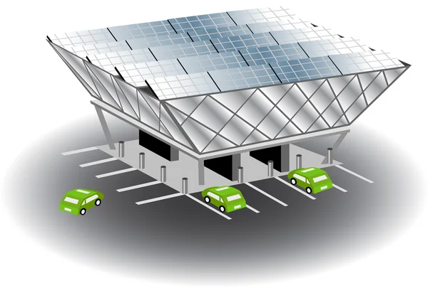 Stație de reîncărcare solară — Vector de stoc