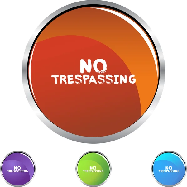 No Trespassing colorful icons — Stock Vector