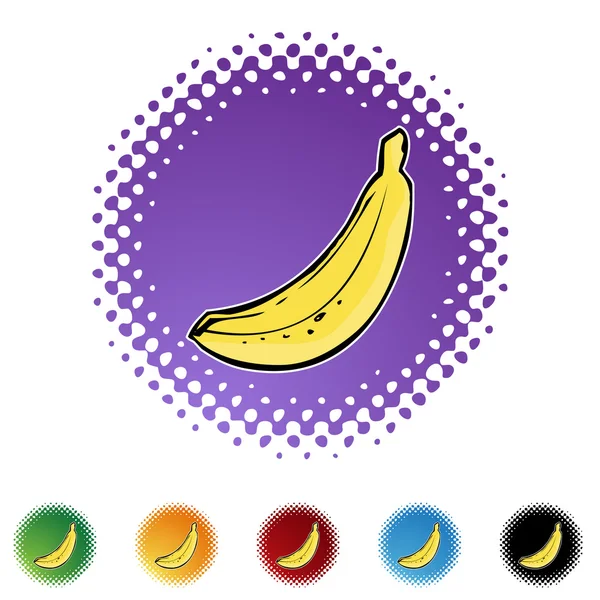 Банан значок кнопки — стоковий вектор