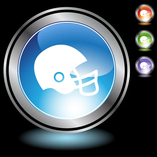 Football helmet web button — Stock Vector