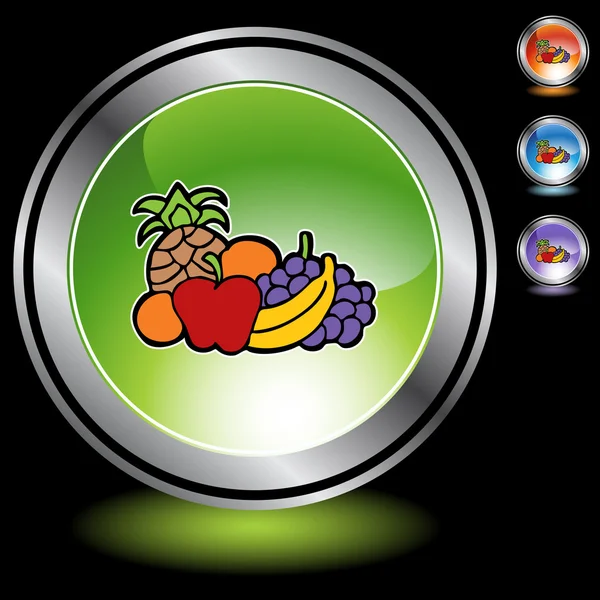 Fruit icon button — Stock Vector