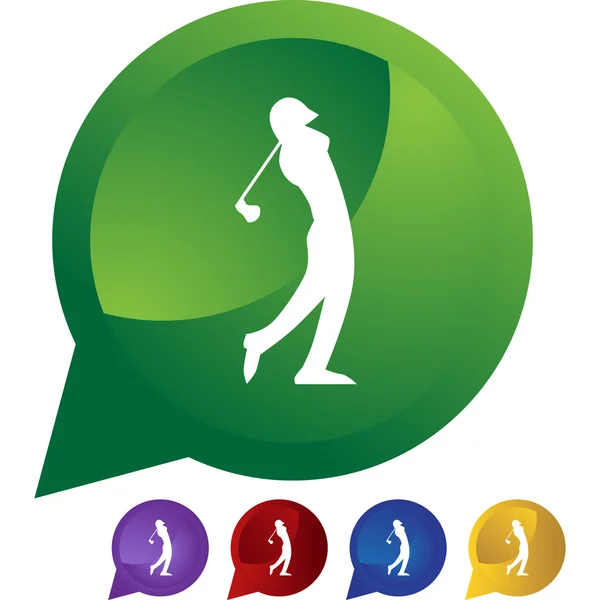 Golfer web knop — Stockvector