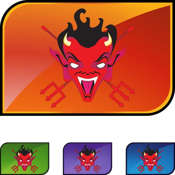 Devil web button — Stock Vector