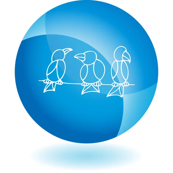 Tünemiş kuşlar web simgesi — Stok Vektör