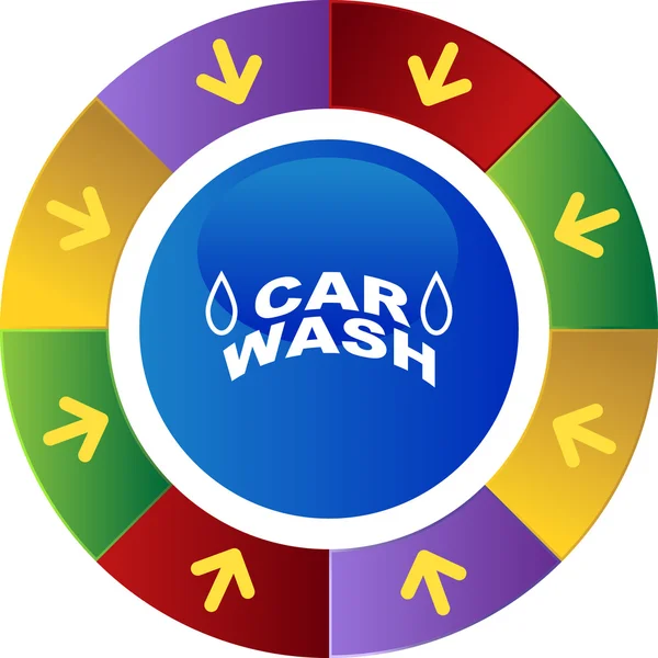 Carro Wash web botão — Vetor de Stock