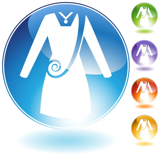 Vestido de remolino icono de cristal — Vector de stock