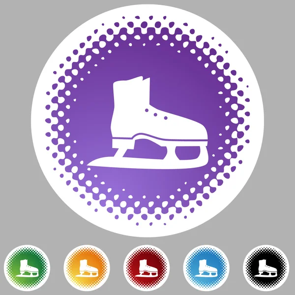 Ice skate icon button — Stock Vector