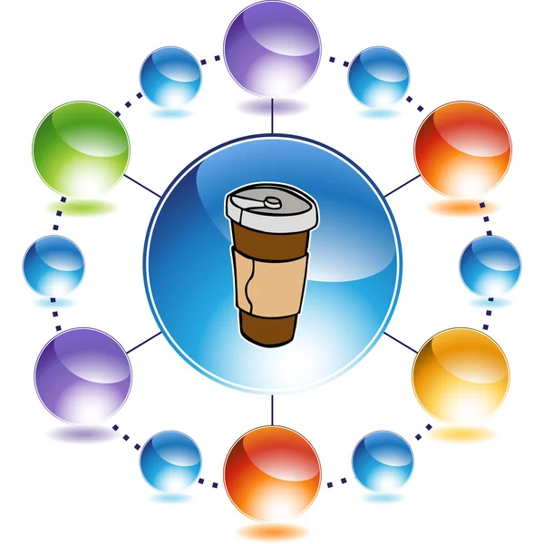 Taza de café desechable — Vector de stock