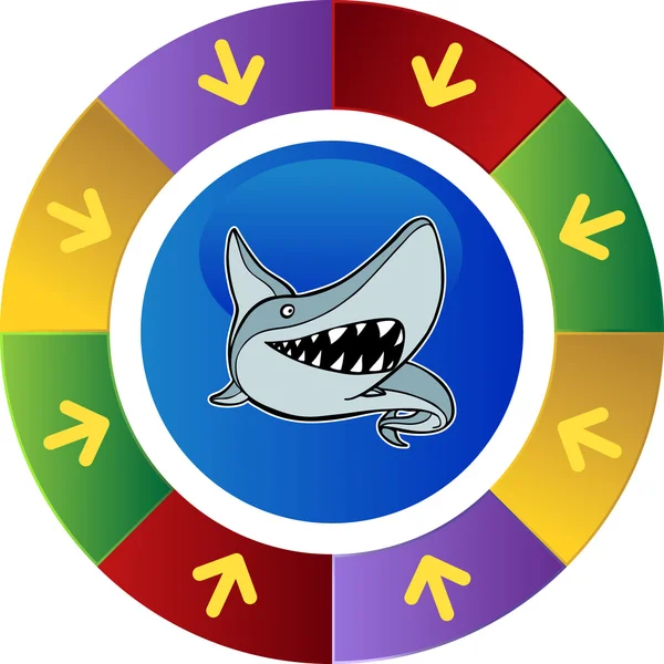 Bouton web requin — Image vectorielle