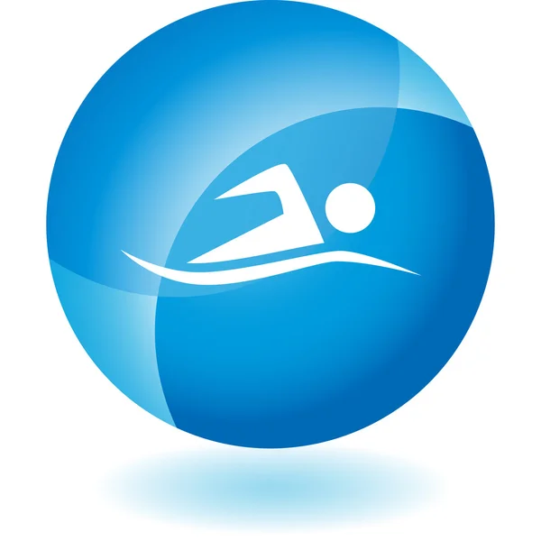 Botón web nadador — Vector de stock
