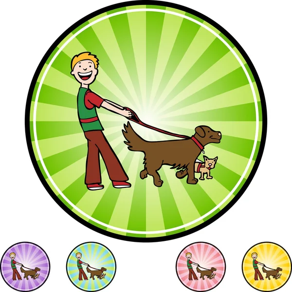 Hond Walker web pictogram — Stockvector