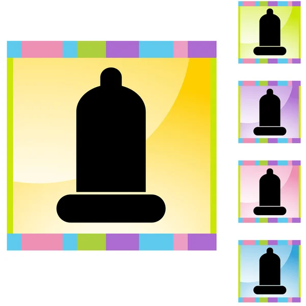 Condom button icon — Stock Vector