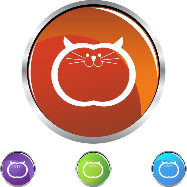 デブ猫 web ボタン — ストックベクタ