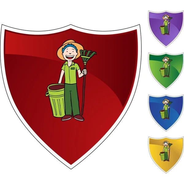 Gardener icon button — Stock Vector