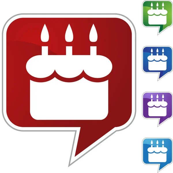 Birthday cake webben knappen — Stock vektor