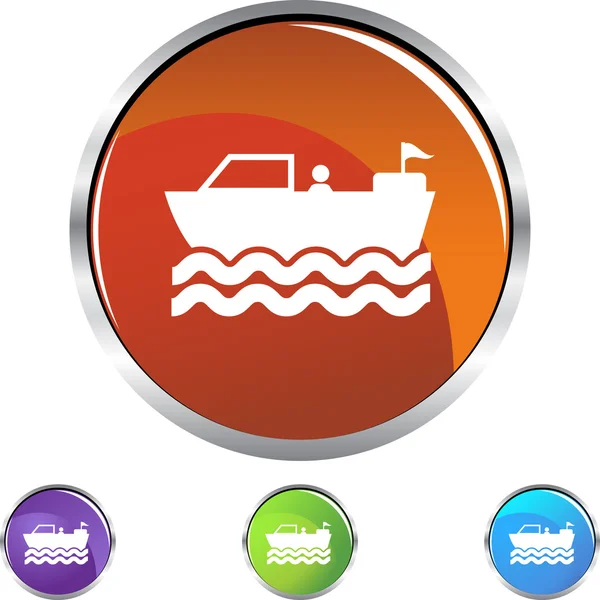Motorlu tekne web düğmesi — Stok Vektör