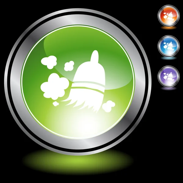 Balayage bouton icône balai — Image vectorielle