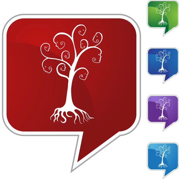 Bouton arbre généalogique — Image vectorielle