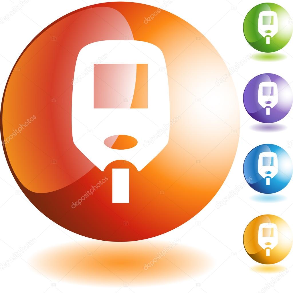 Diabetes Blood Test Monitor icon set
