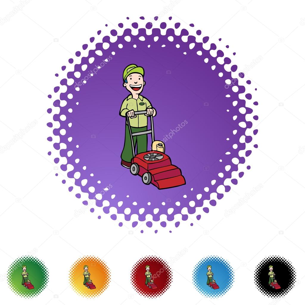 Man with Lawn Mower