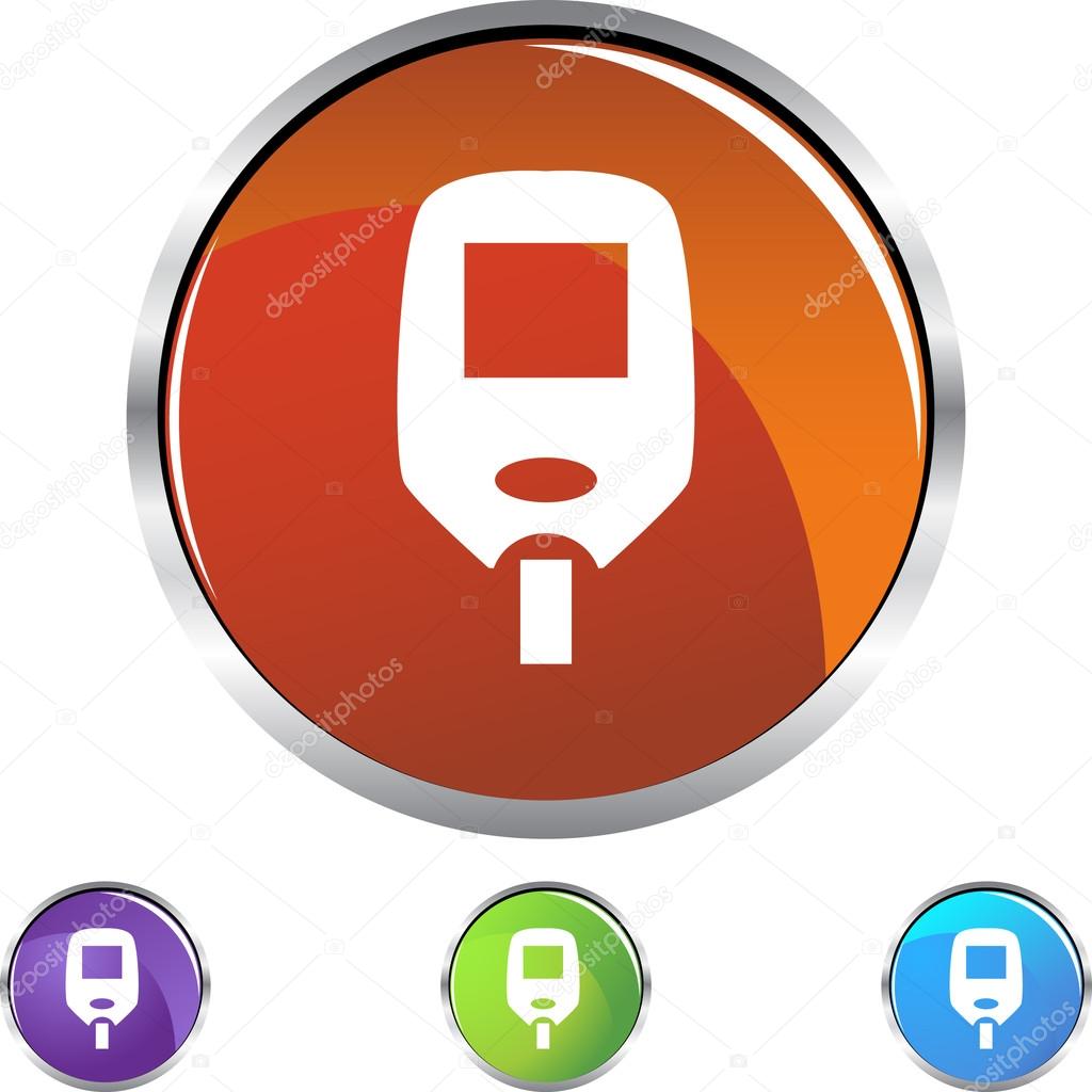 Diabetes Blood Test Monitor icon set