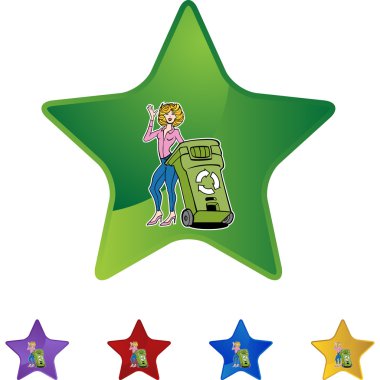 Geri dönüşüm kadın web simgesi