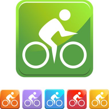 Yüzücü web düğme Bisiklete binme