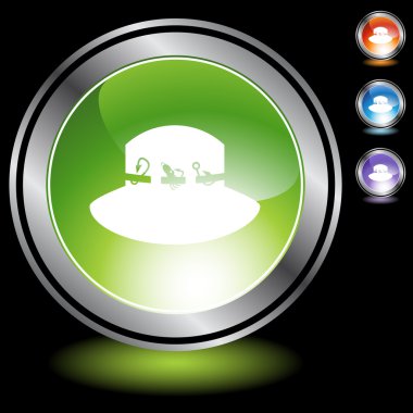 Balık tutma şapka web düğmesi