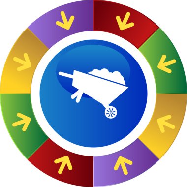 Tekerlek barrow web düğmesini