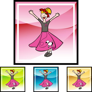 Girl fino köpeği etek düğme kümesi