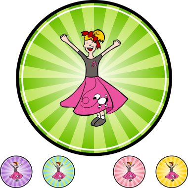 Girl fino köpeği etek düğme kümesi