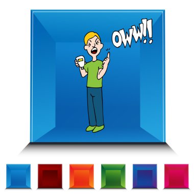 Kan testi değerli taş düğme kümesi