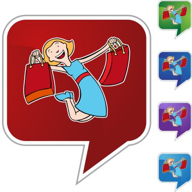 Kız alışveriş web simgesi