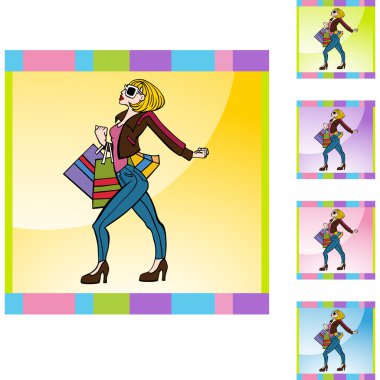 Alışveriş kadın web simgesi