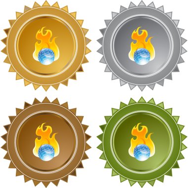 Yanan küre web düğmesi