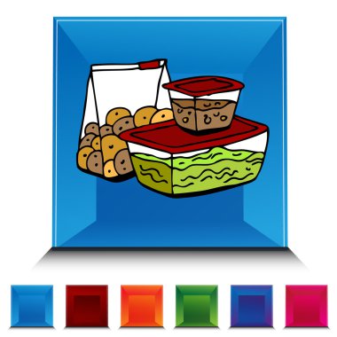 Artık yemek yiyecek depolama konteyner Gemstone düğme kümesi