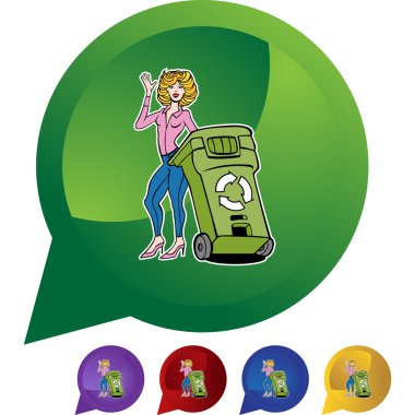 Geri dönüşüm kadın web simgesi