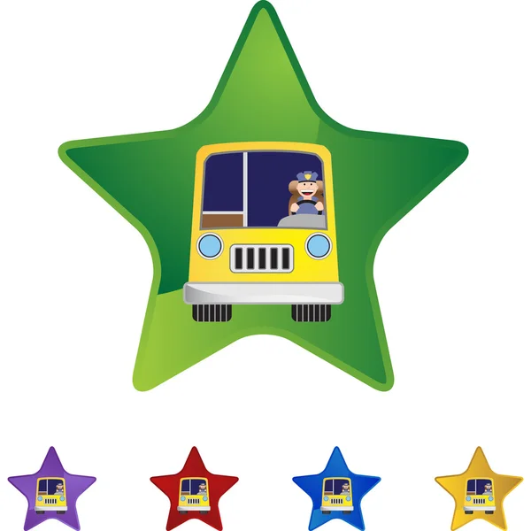 Bouton web du conducteur de bus — Image vectorielle