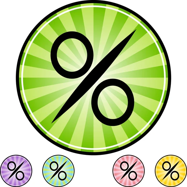 Percentage teken web knop — Stockvector