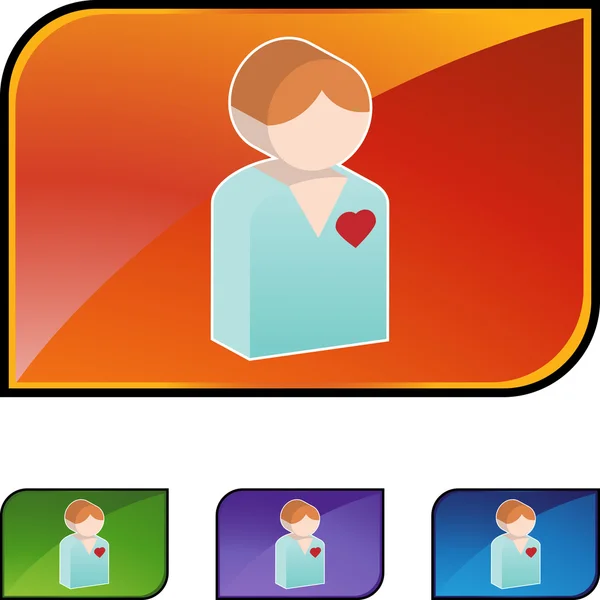 Coração paciente web ícone — Vetor de Stock