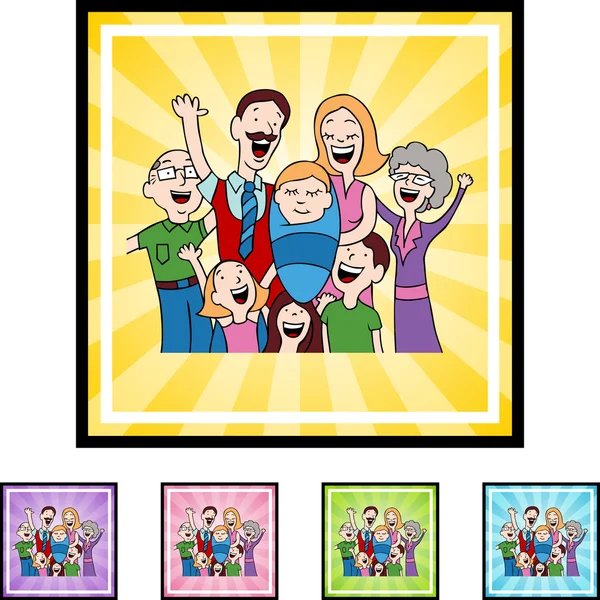 Family and Newborn baby — Stock Vector