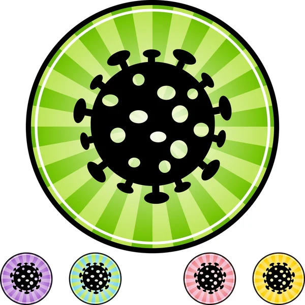 Virus web knop — Stockvector