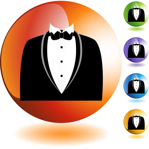 Zwarte mannen Tuxedo pictogram — Stockvector