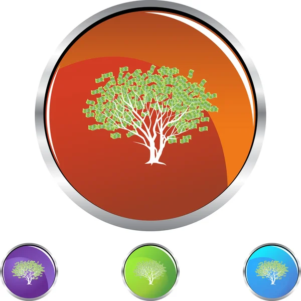 Árbol de dinero icono web — Vector de stock